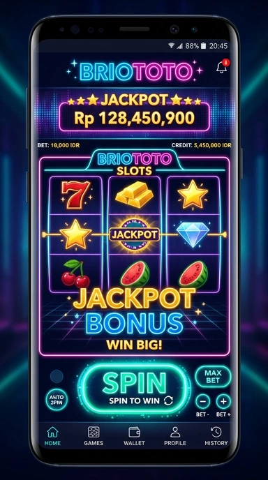 Screenshot tampilan aplikasi briototo yang menarik.